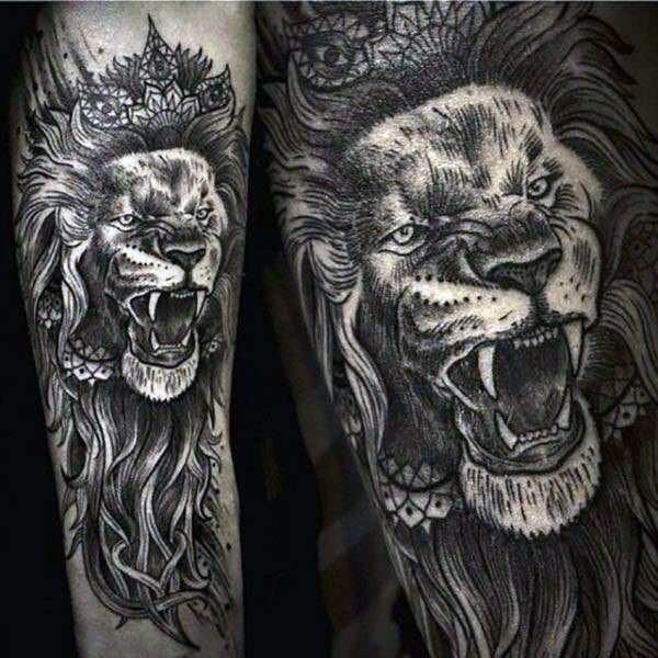 tatouage lion 129