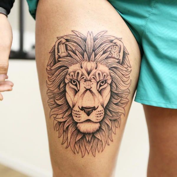 tatouage lion 164
