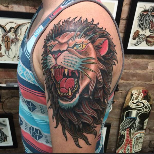 tatouage lion 200