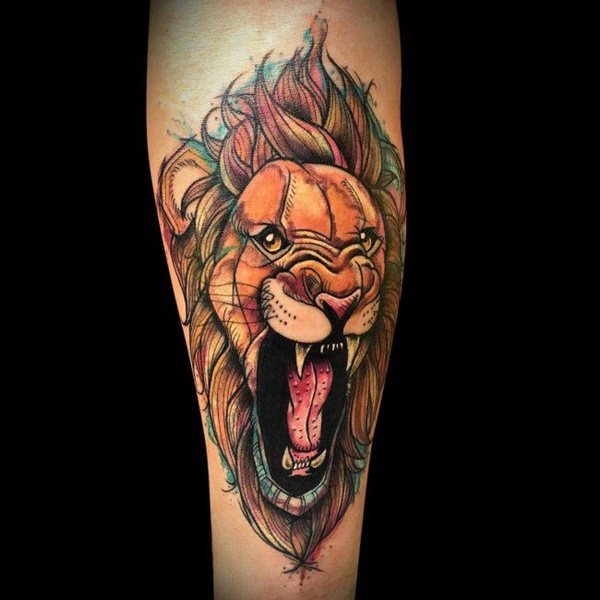 tatouage lion 214