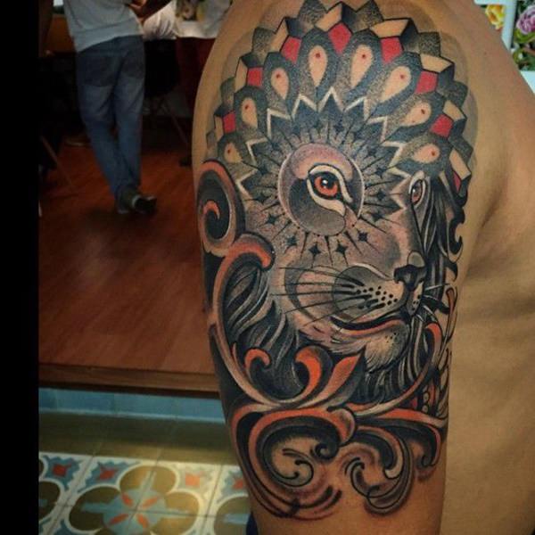 tatouage lion 217