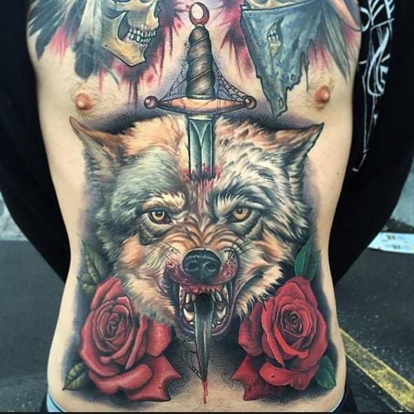 tatouage estomac ventre 186