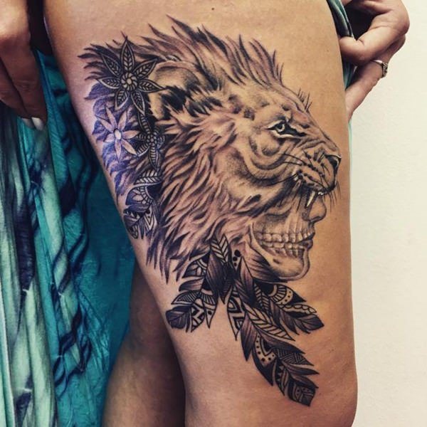 tatouage cuisse jambe 182