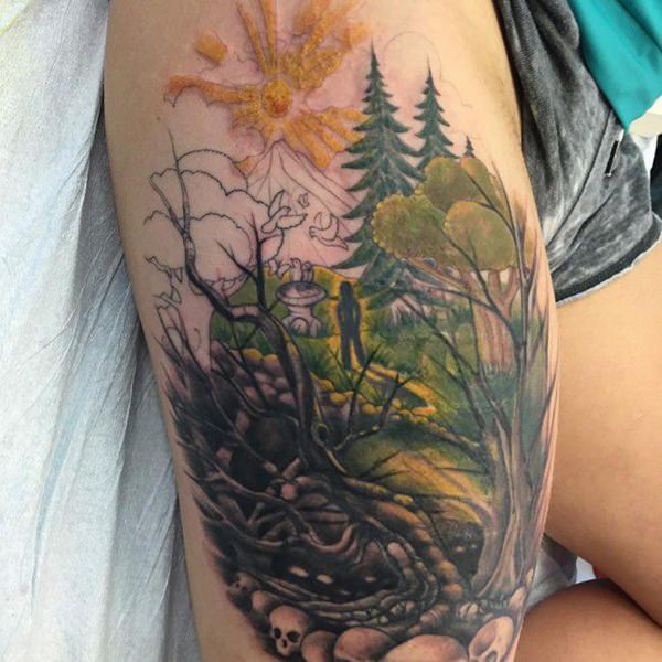 tatouage arbre 166