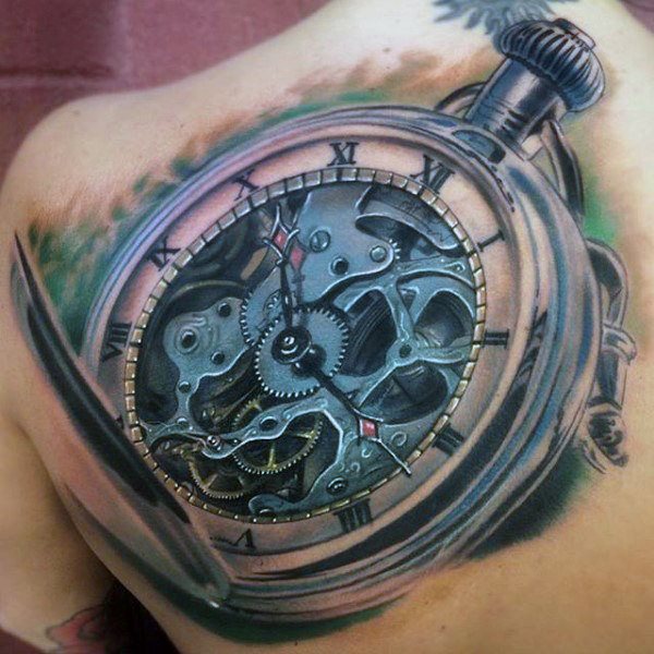 tatouage horloge 47
