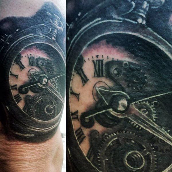 tatouage horloge 77