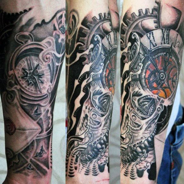 tatouage horloge 95