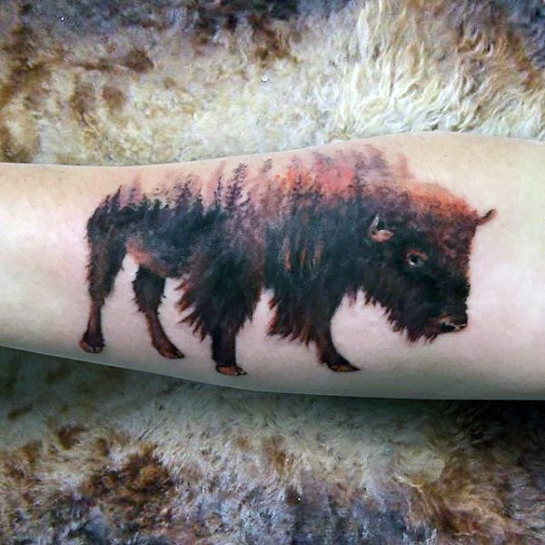 tatouage bison 57