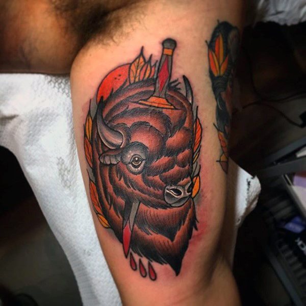 tatouage bison 69