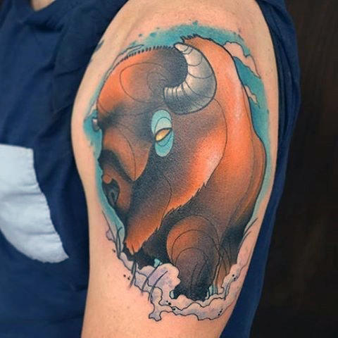 tatouage bison 87