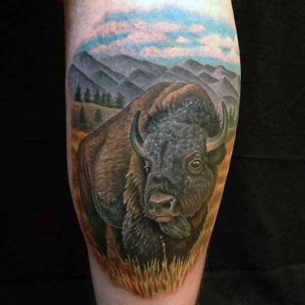 tatouage bison 91