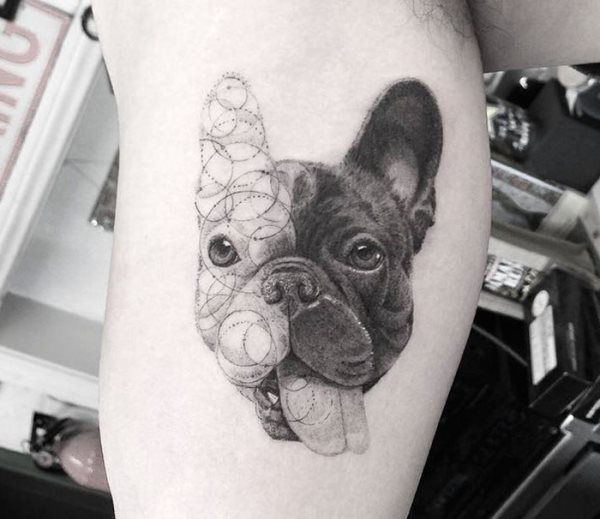 tatouage chien 90