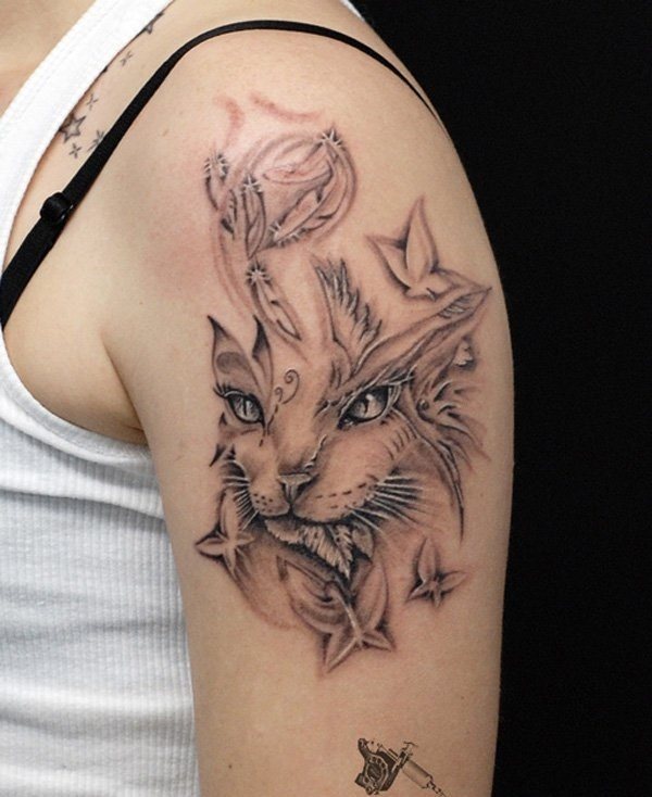 tattoo tatouage chat 14