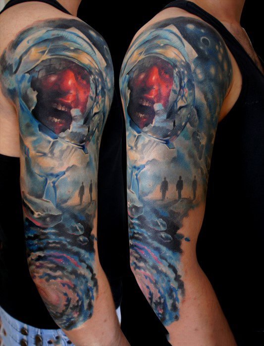 tatouage astronaute astronomie 149