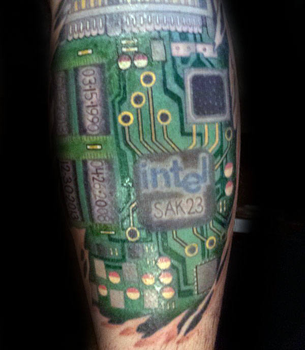 tatouage circuit electronique 101