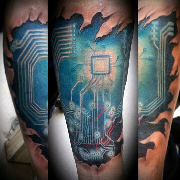 tatouage circuit electronique 69