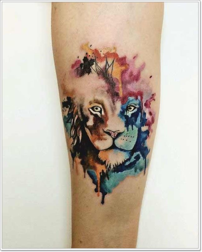 tatouage signe lion 111