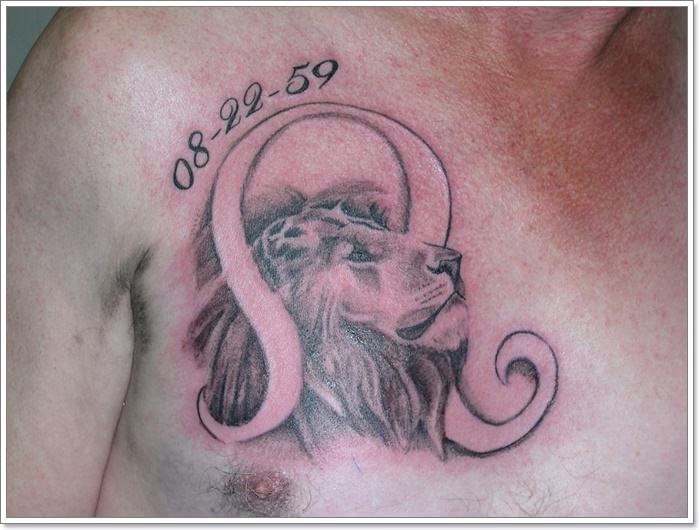 tatouage signe lion 165