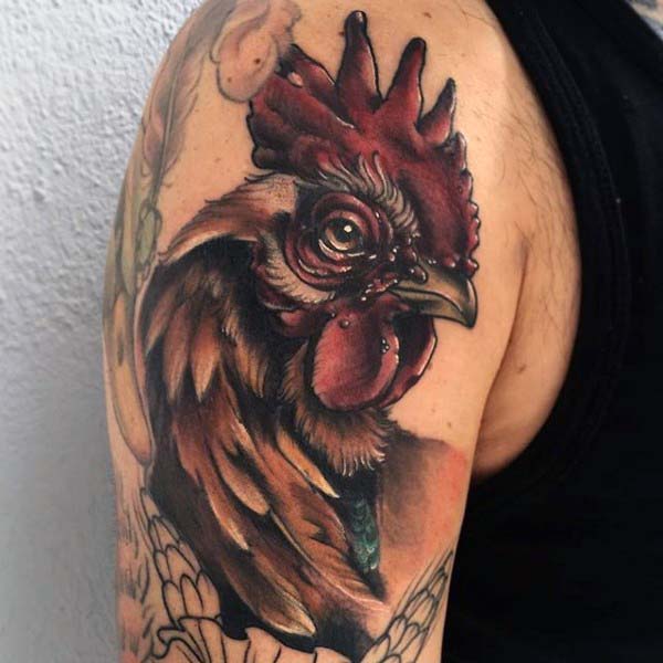 tatouage coq 49