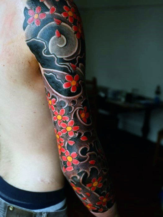 tatouage fleurs japonaises 09