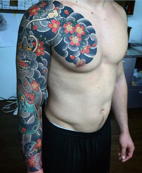 tatouage fleurs japonaises 25