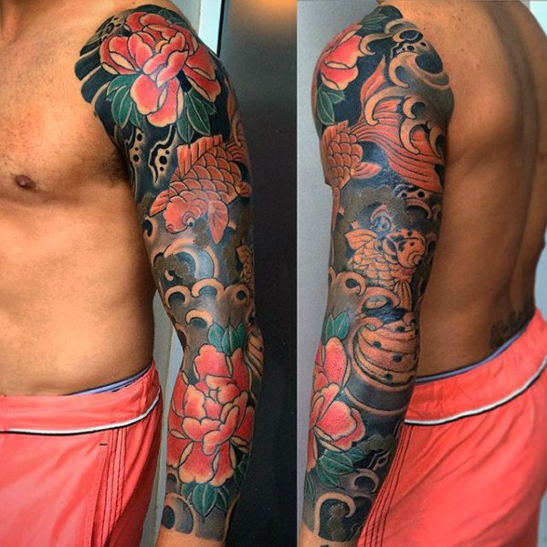 tatouage fleurs japonaises 41