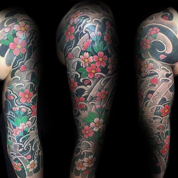 tatouage fleurs japonaises 53