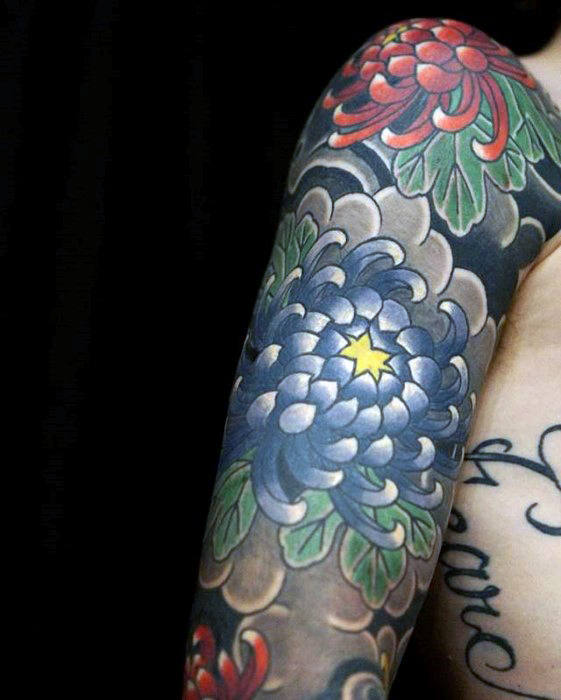 tatouage fleurs japonaises 63