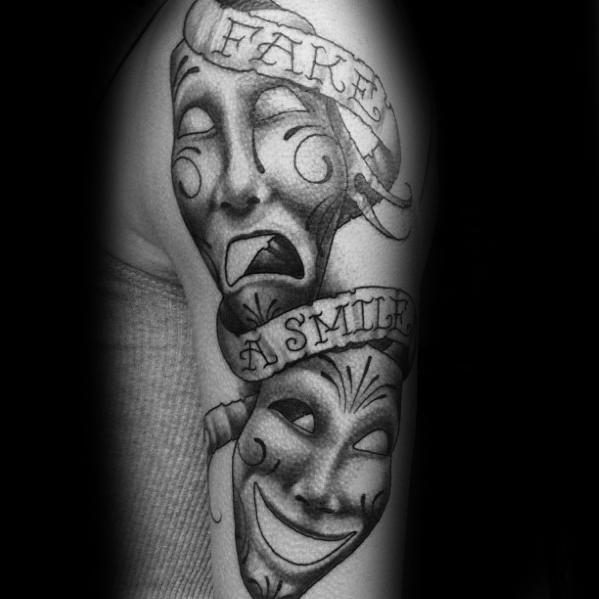 tatouage masques de theatre 54