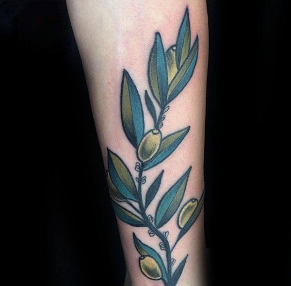 tatouage rameaux oliviers 111