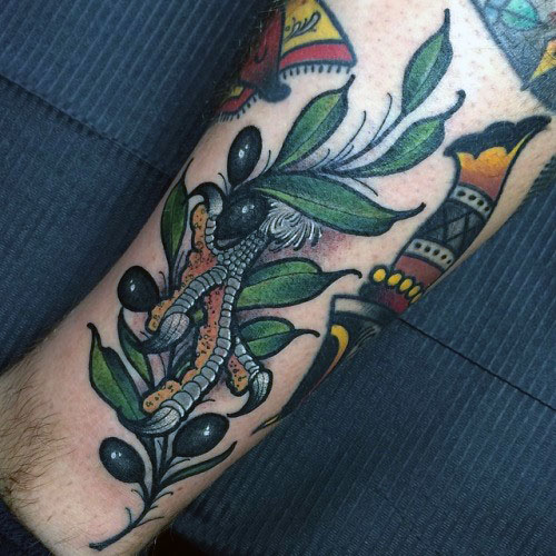 tatouage rameaux oliviers 87