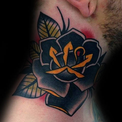 tatouage rose noire 103