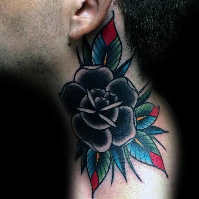 tatouage rose noire 190