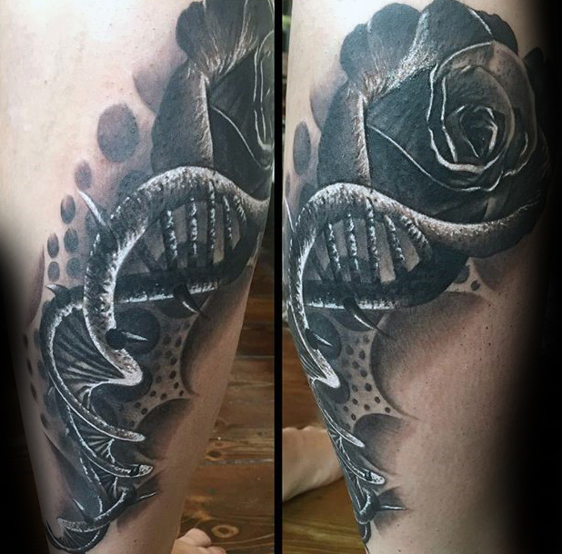 tatouage rose noire 25