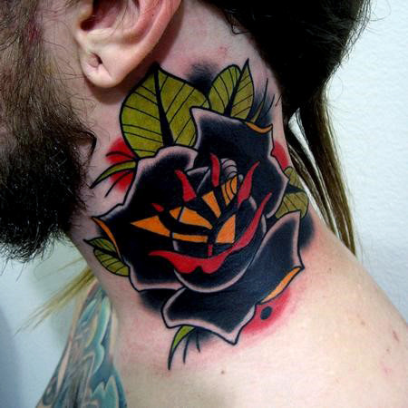 tatouage rose noire 49