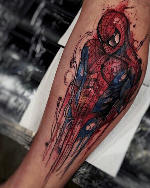 tatouage spiderman 85