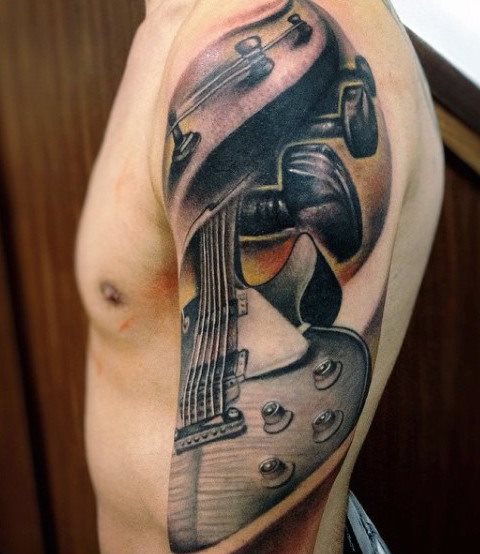 tatouage guitare 33