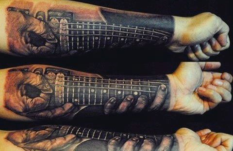 tatouage guitare 55