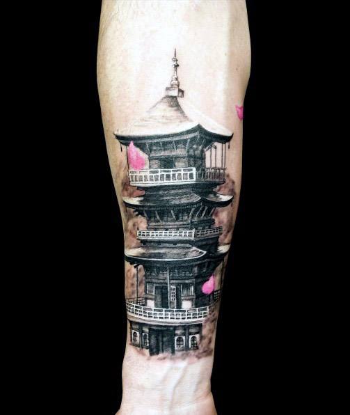 tatouage pagode 35