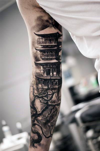 tatouage pagode 91