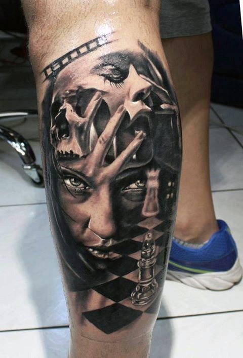 tatouage jambe 417