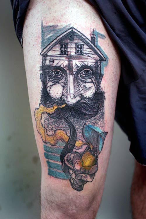tatouage jambe 421