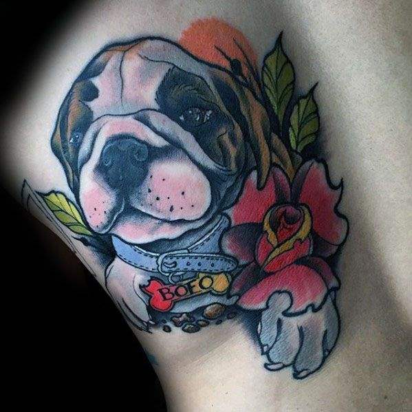 tatouage bulldog 74