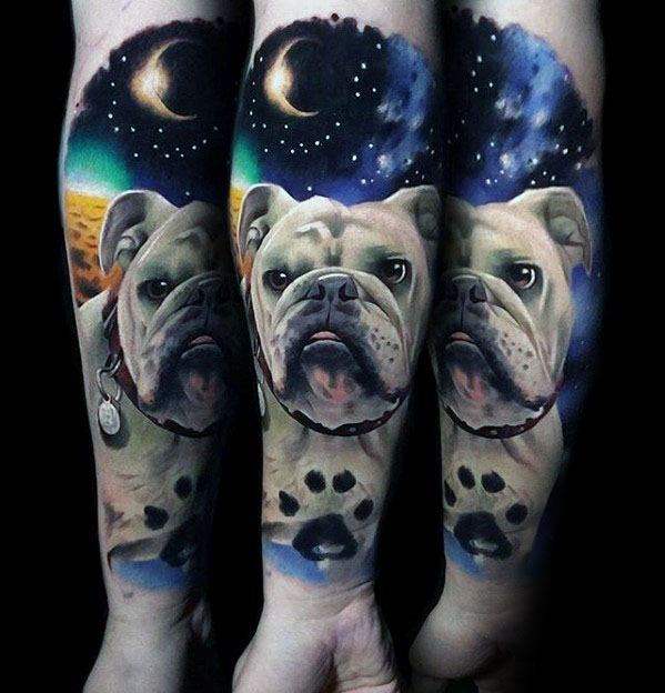 tatouage bulldog 80