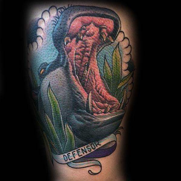tatouage hippopotame 11