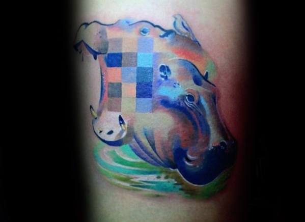 tatouage hippopotame 19