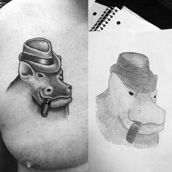 tatouage hippopotame 57