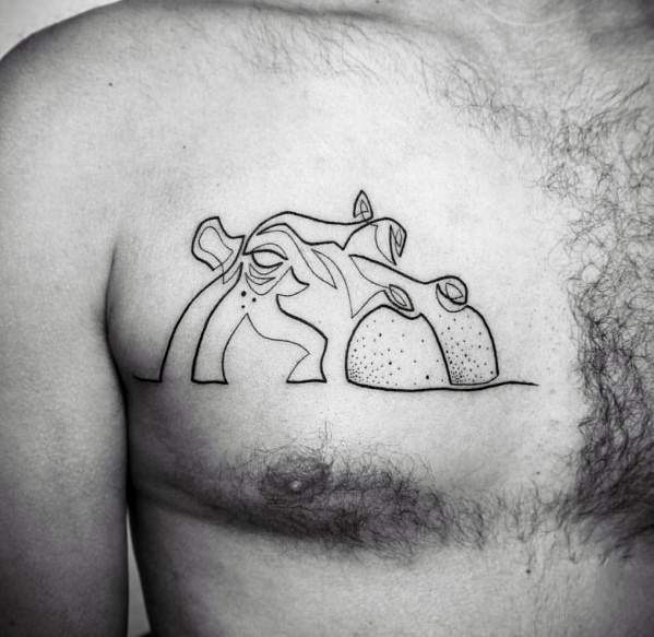 tatouage hippopotame 65