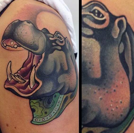 tatouage hippopotame 73