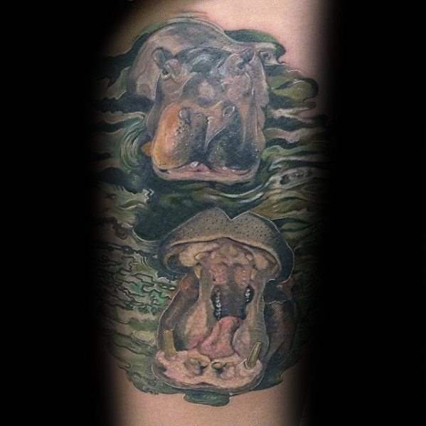 tatouage hippopotame 95